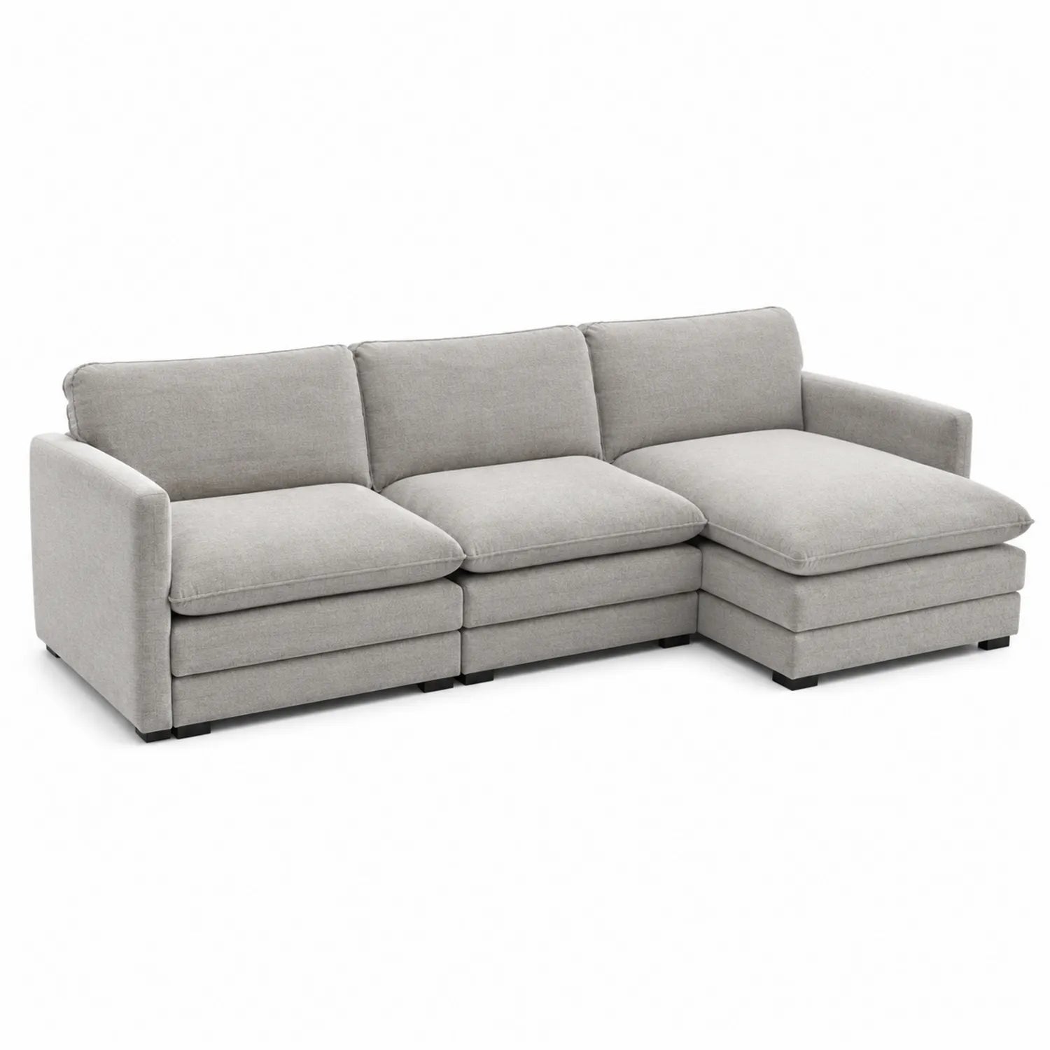 Canapé d'angle en tissu Gris