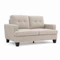 Canapé 2 places en tissu polyester beige