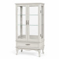 Vitrine en Bois avec Étagères en Verre Trempé Blanc