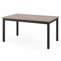 Table rectangulaire en bois et métal avec pieds en acier 150x90x75 cm Marron/Noir