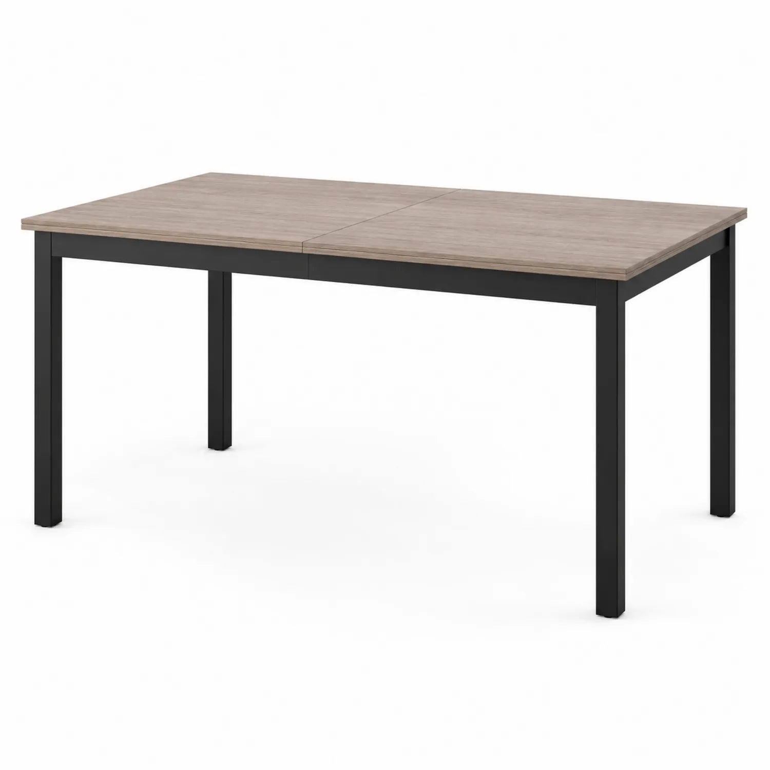 Table rectangulaire en bois et métal avec pieds en acier 150x90x75 cm Marron/Noir